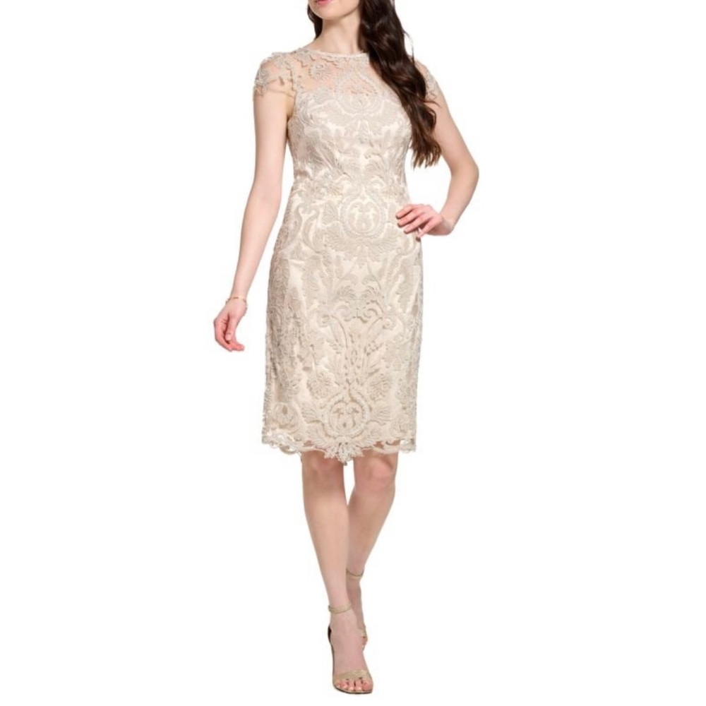 VINCE CAMUTO Illusion Lace Sheath Dress